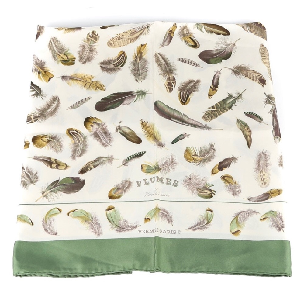 Vintage Hermés Paris “Les Plumes” silk scarf